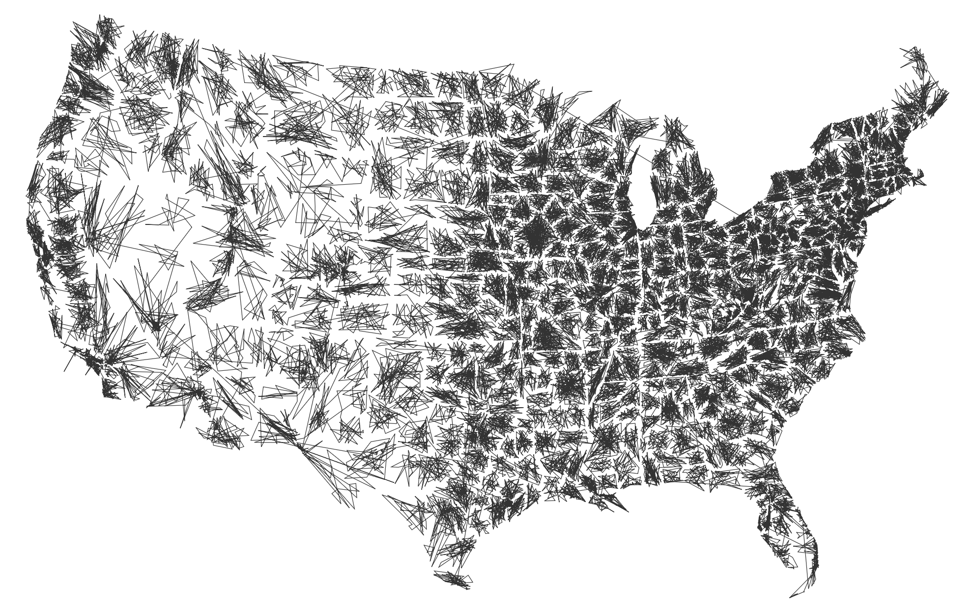 ZIPScribble map of the United States