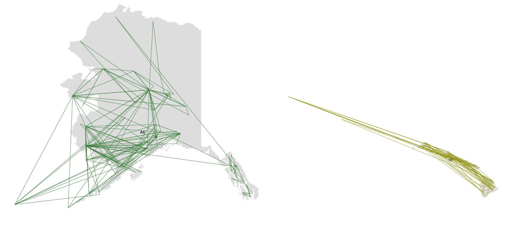 ZIPScribble of Alaska and Hawaii