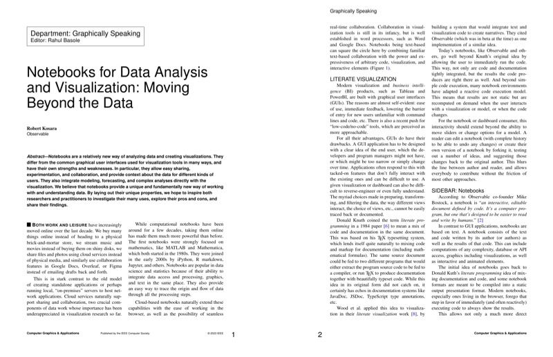 Thumbnail for Notebooks for Data Analysis and Visualization: Moving Beyond the Data