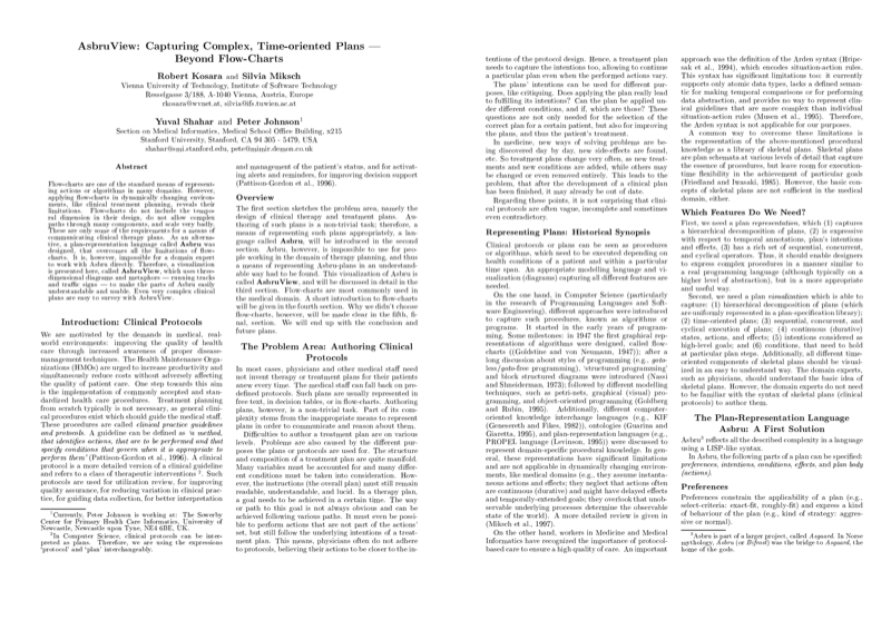 Thumbnail for AsbruView: Capturing Complex, Time-oriented Plans – Beyond Flow-Charts