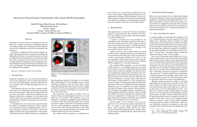 Thumbnail for Interactive Focus+Context Visualization with Linked 2D/3D Scatterplots